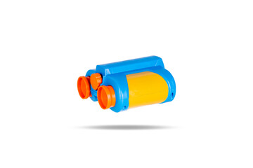 Colorful Binoculars Isolated On White Background with clipping path. Children's toy.