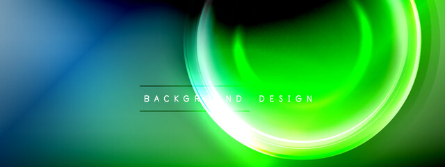 Circles lines and bubbles on bright glowing effect gradient with light and shadow effects. Dynamic interplay of light, shadow and depth. Futuristic and rhythmic technology design
