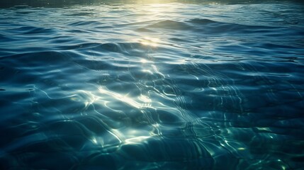 An abstract background of seawater flow under light exposure