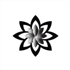 black and white flower