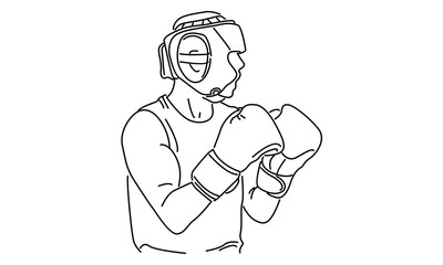 line art of young man boxer