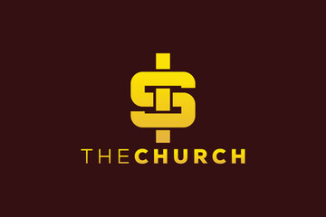 Trendy and Professional letter S church sign Christian and peaceful vector logo design template