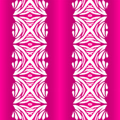 Beautiful rainbow gradient colour seamless flower line art batik ethnic dayak ornament for fashion textile pattern background 