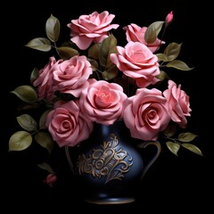 Rose flowers in a vase