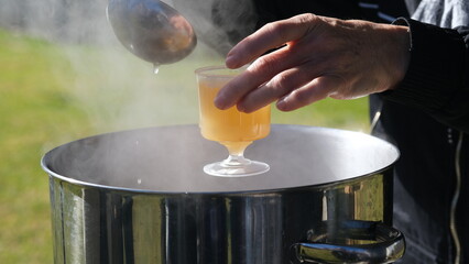 a cup of mead. Mead also called hydromel, particularly when low in alcohol content, is an alcoholic...