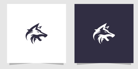 wolf logo design vector