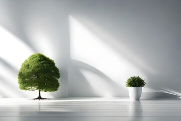 green tree and grass generated ai