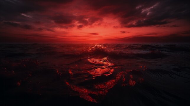 Red ocean concept - business intense competition metaphor