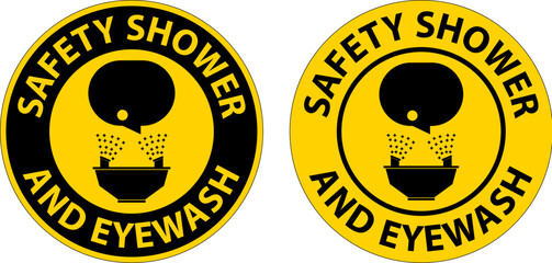 Floor Sign Safety Shower And Eyewash