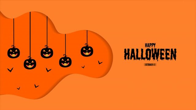 Happy Halloween Pumpkin Bat Motion Graphic
