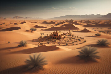 Desert landscape, generative AI
