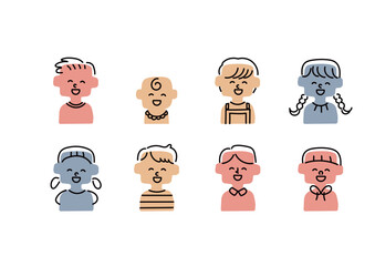 笑う子供のアイコンセット