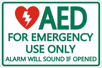 Face Adhesive AED Sign Symbol,label icon on white background