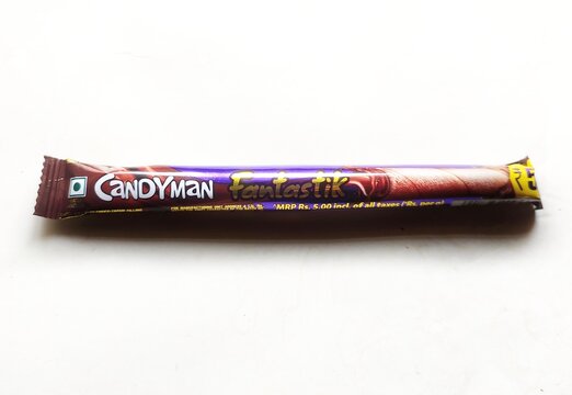 Guwahati, Assam, India - August 21, 2023 : Candyman Fantastik is a delightful combination of crunchy wafer stick filled with delicious choco creme.