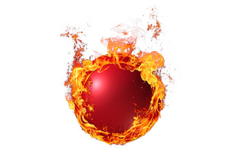 3d illustration of burning red ball