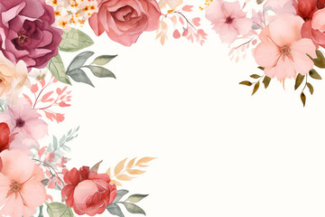 Beautiful watercolor flowers background.