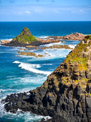 Pyramid Rock coastal rock formations on Phillip Island in Victoria, Australia