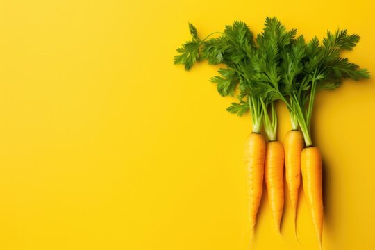 Yellow carrots on yellow background.