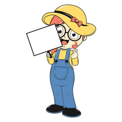 cute girl cartoon illustration