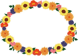 Obraz premium 夏の花フレーム（Summer Flower Frame）