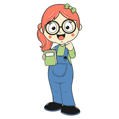 cute girl cartoon illustration