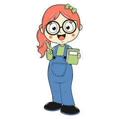 cute girl cartoon illustration