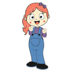 cute girl cartoon illustration