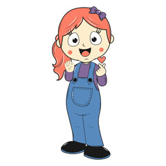 cute girl cartoon illustration