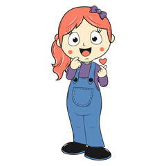 cute girl cartoon illustration