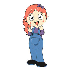 cute girl cartoon illustration
