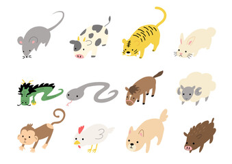 かわいい十二支のイラストセット