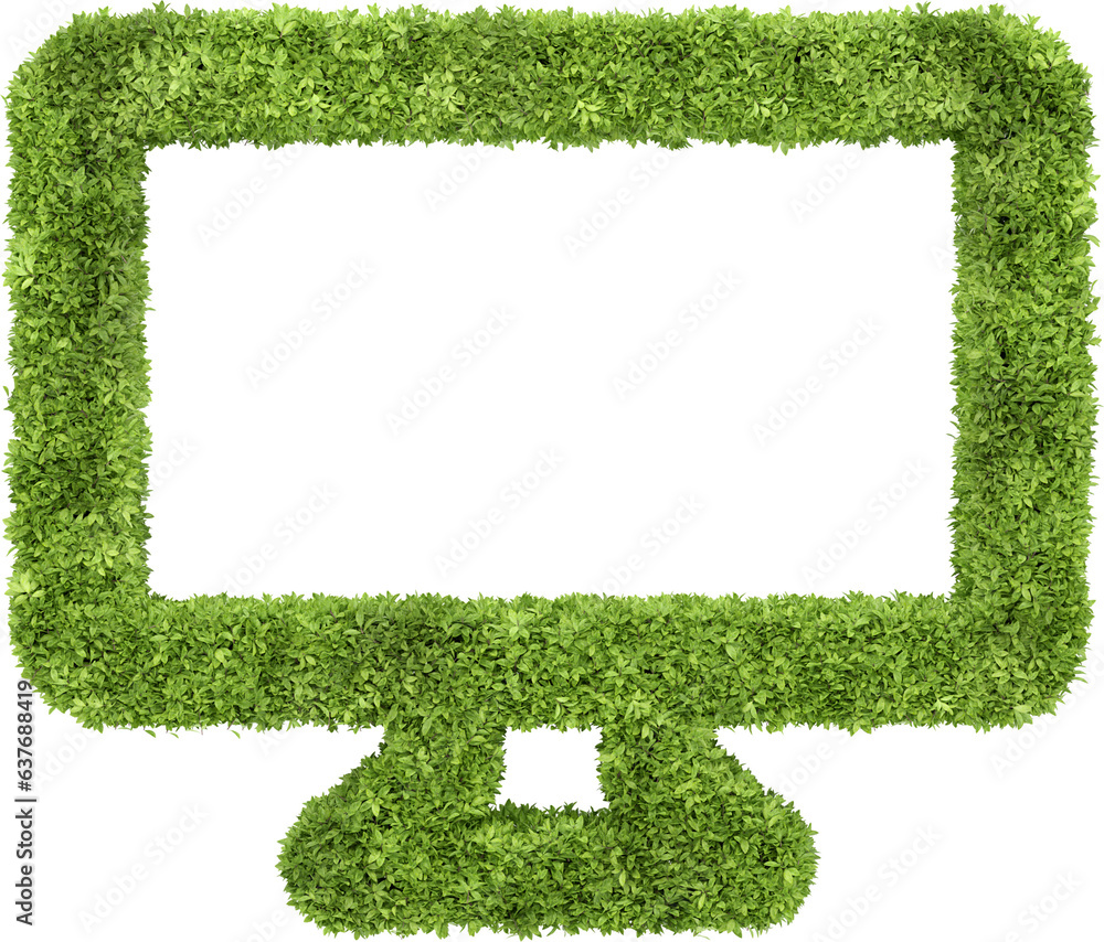 Aufkleber garden bush in gadget and device icon shape. 3d rendering of isolated objects.