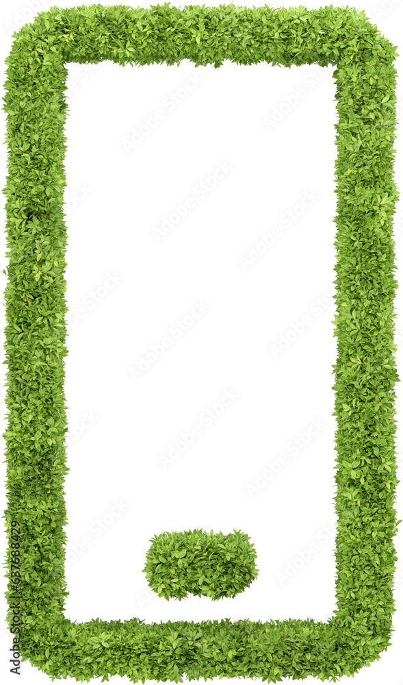 Aufkleber garden bush in gadget and device icon shape. 3d rendering of isolated objects.