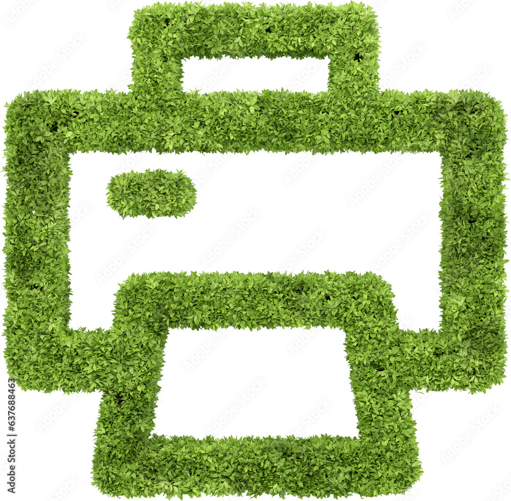 Aufkleber garden bush in gadget and device icon shape. 3d rendering of isolated objects.