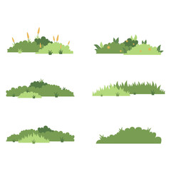 Grass Bush Illustration with Modern Cartoon Design