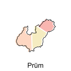 map of Prum City. vector map of the German Country. Vector illustration design template