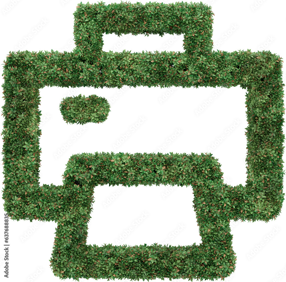 Aufkleber garden bush in gadget and device icon shape. 3d rendering of isolated objects.