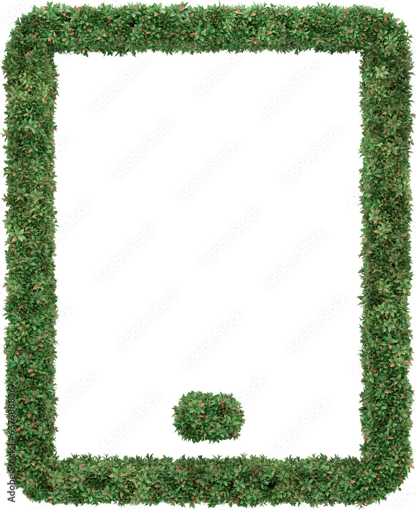 Aufkleber garden bush in gadget and device icon shape. 3d rendering of isolated objects.