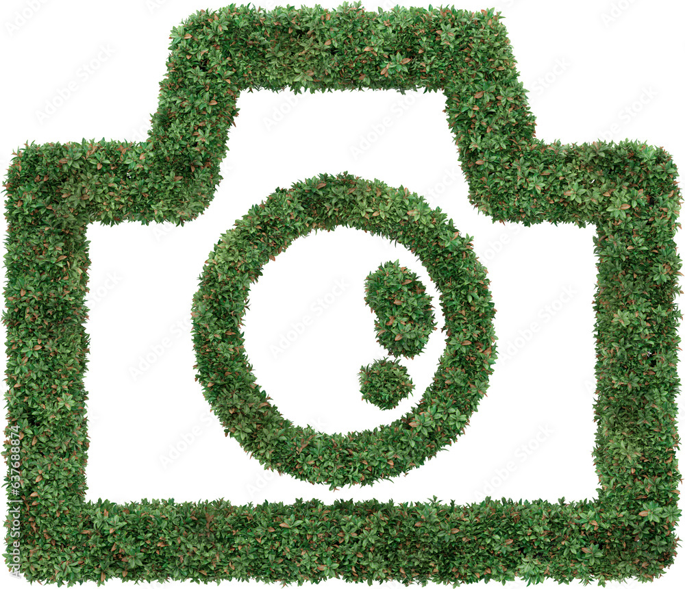 Aufkleber garden bush in gadget and device icon shape. 3d rendering of isolated objects.