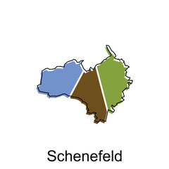 Schenefeld City Map illustration. Simplified map of Germany Country vector design template