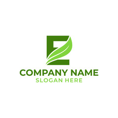 Letter D logo with leaf vector. D leaf logo template, leaf logo initials