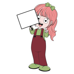 cute girl cartoon illustration