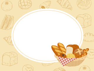 パンの背景フレーム_ベクターイラスト