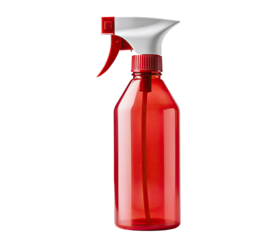 Red spray bottle isolated on transparent background