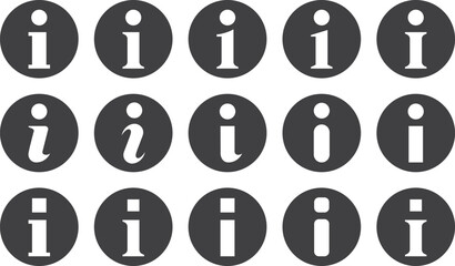 モノクロのインフォメーション風マークのベクターイラストセット
