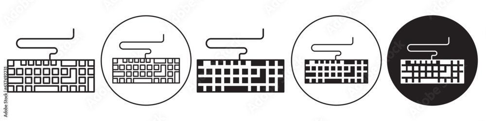 Fototapete keyboard vector icon. symbol of computer qwerty input device to type letters using alphabets and num