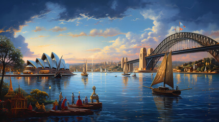 A view of Sydney with the unique Opera House