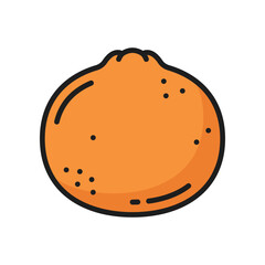 Clementine mandarin citrus fruit isolated color line icon. Vector tangerine citrus fruit lemonade ingredient. Vegetarian exotic tropical food dessert