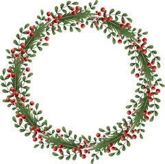 Christmas wreath illustration