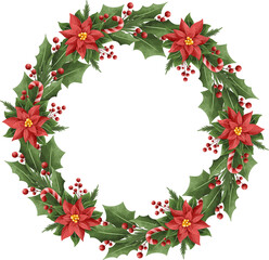 Fototapeta premium Christmas wreath illustration